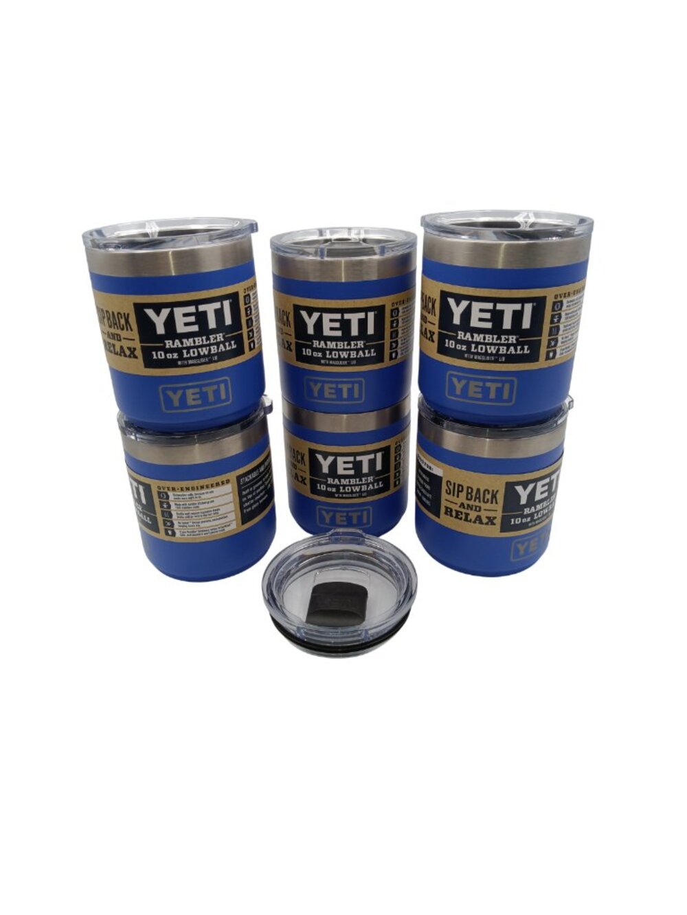 6 pc Set Yeti Rambler 10 oz Lowball Ultramarine Violet 2.0 Stackables w/Maglids